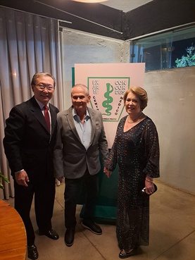 Dr. Tomas Kim, Dr. Oswaldo Cruz Franco e Dra. Zaida Coelho Franco